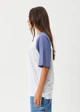 AFENDS Womens Ryan - Oversized Raglan Tee - Marlin - Afends womens ryan   oversized raglan tee   marlin