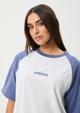 AFENDS Womens Ryan - Oversized Raglan Tee - Marlin - Afends womens ryan   oversized raglan tee   marlin