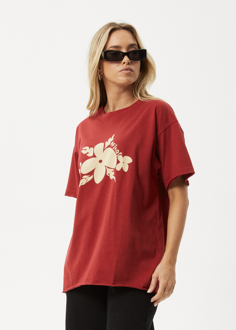 AFENDS Womens Island - Oversized Tee - Ketchup