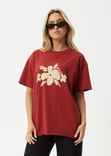 AFENDS Womens Island - Oversized Tee - Ketchup - Afends womens island   oversized tee   ketchup