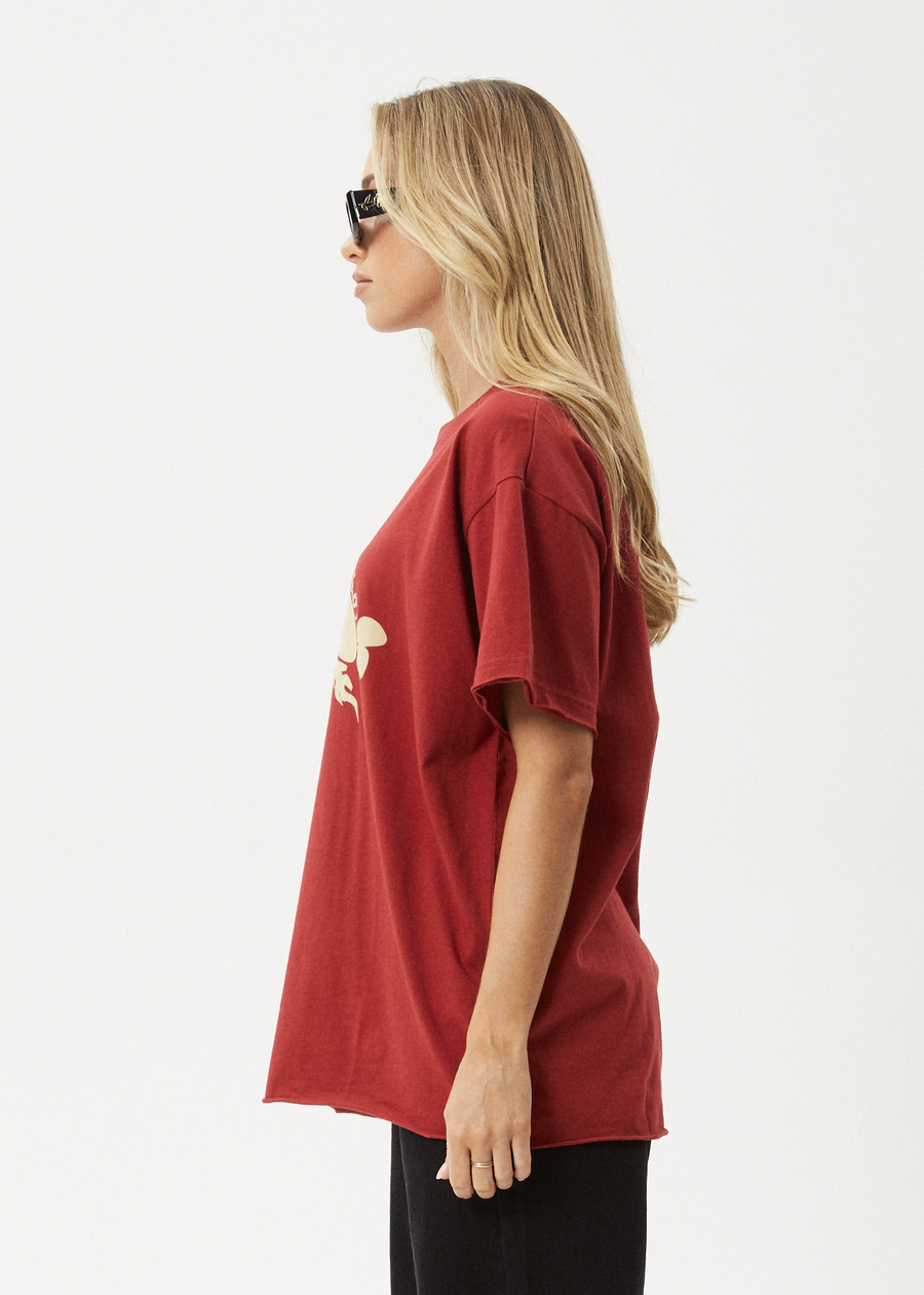 AFENDS Womens Island - Oversized Tee - Ketchup