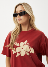 AFENDS Womens Island - Oversized Tee - Ketchup - Afends womens island   oversized tee   ketchup