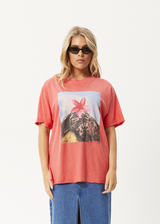 AFENDS Womens Under Pressure - Oversized Tee - Washed Hibiscus - Afends womens under pressure   oversized tee   washed hibiscus