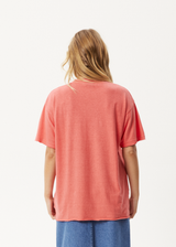 AFENDS Womens Under Pressure - Oversized Tee - Washed Hibiscus - Afends womens under pressure   oversized tee   washed hibiscus