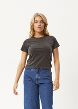 AFENDS Womens Jodi - Baby Tee - Stone Black - Afends womens jodi   baby tee   stone black