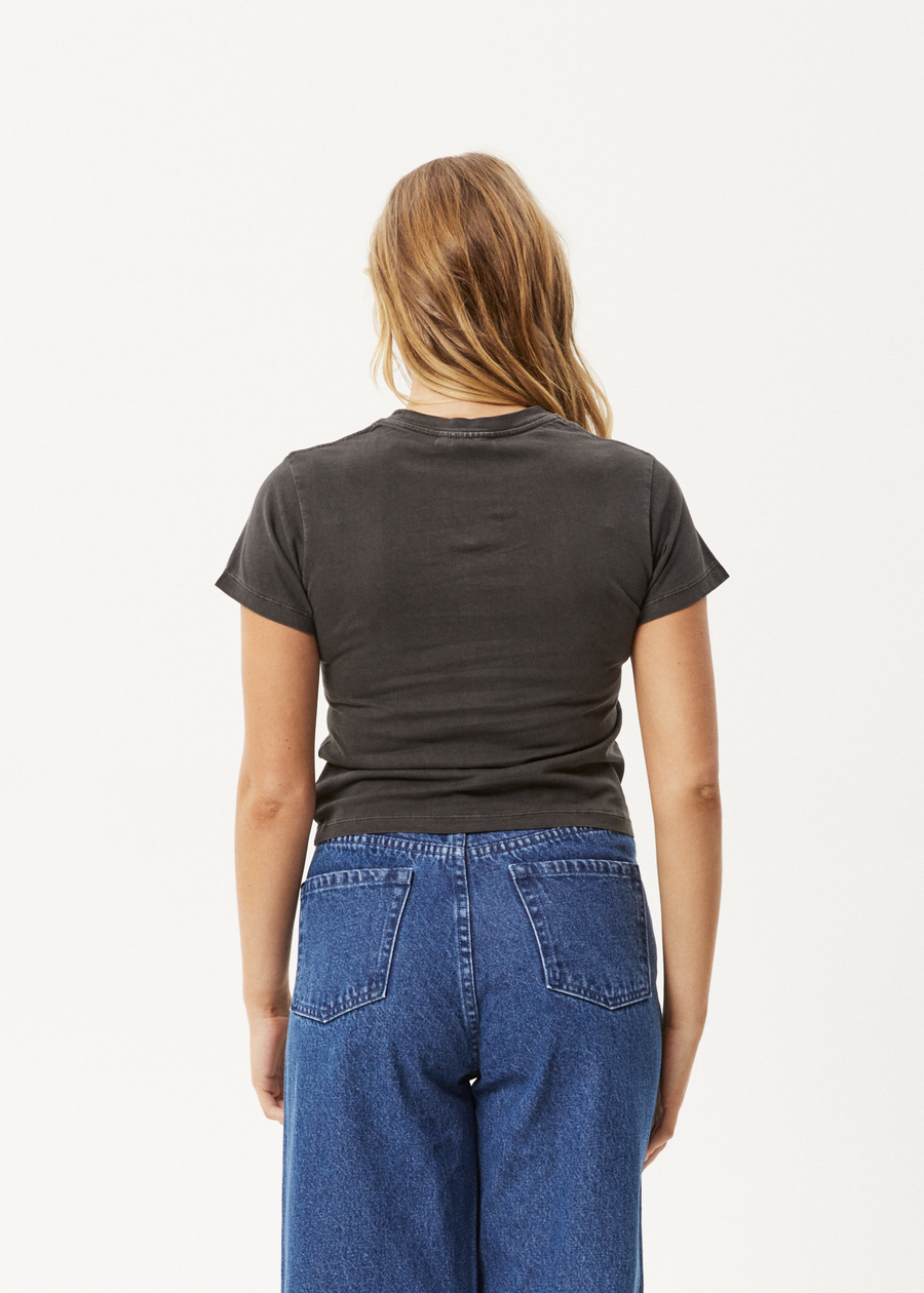 AFENDS Womens Jodi - Baby Tee - Stone Black