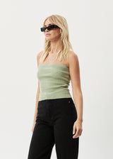 AFENDS Womens Weekend - Knit Tube Top - Eucalyptus - Afends womens weekend   knit tube top   eucalyptus 