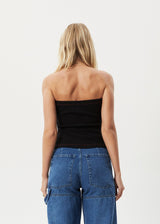 AFENDS Womens Burning - Rib Tube Top - Black - Afends womens burning   rib tube top   black