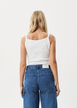AFENDS Womens Tropics - Rib Singlet - White - Afends womens tropics   rib singlet   white