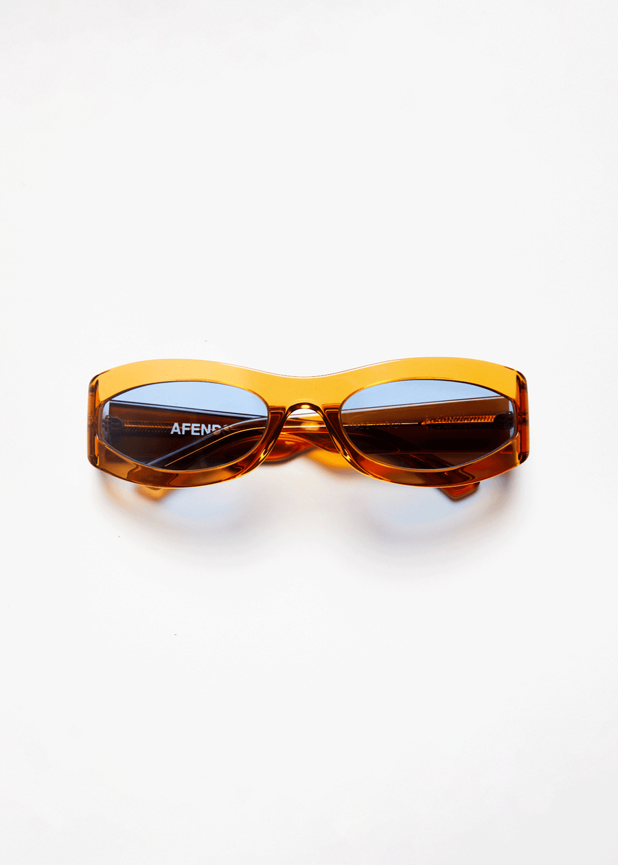 AFENDS Unisex Platinum J - Sunglasses - Clear Orange 