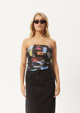 AFENDS Womens Under Pressure - Sheer Strapless Top - Black - Afends womens under pressure   sheer strapless top   black 