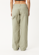 AFENDS Womens Lexi - Low Rise Workwear Pant - Eucalyptus - Afends womens lexi   low rise workwear pant   eucalyptus
