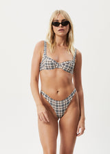 AFENDS Womens Check Out - Check Bikini Top - Moonbeam Check - Afends womens check out   check bikini top   moonbeam check 
