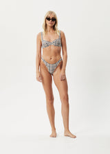 AFENDS Womens Check Out - Check Bikini Top - Moonbeam Check - Afends womens check out   check bikini top   moonbeam check 
