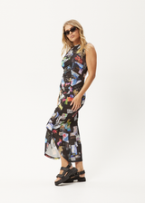 AFENDS Womens Under Pressure - Mesh Maxi Dress - Black - Afends womens under pressure   mesh maxi dress   black 