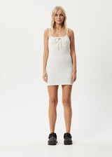 AFENDS Womens Calm - Seersucker Mini Dress - White - Afends womens calm   seersucker mini dress   white 