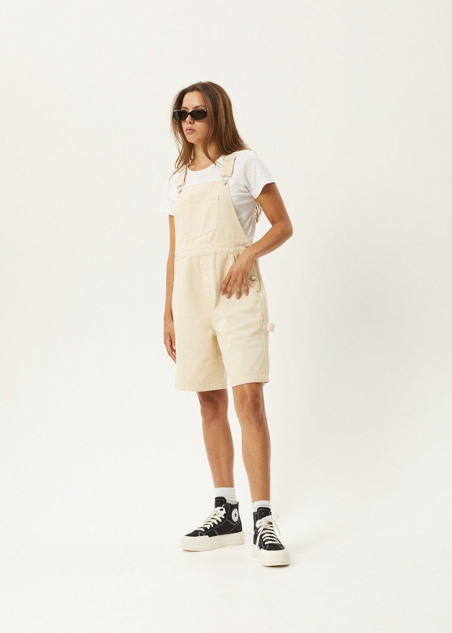 AFENDS Womens Lewi - Short Overall - Sand