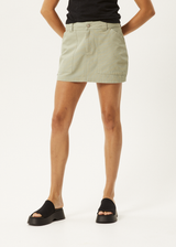 AFENDS Womens Lexi - Cargo Mini Skirt - Eucalyptus - Afends womens lexi   cargo mini skirt   eucalyptus 