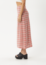 AFENDS Womens Check Out - Midi Skirt - Red Check - Afends womens check out   midi skirt   red check 