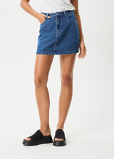 AFENDS Womens Georgia - Denim Skirt - Authentic Blue - Afends womens georgia   denim skirt   authentic blue