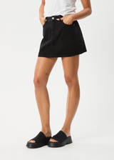 AFENDS Womens Georgia - Denim Skirt - Washed Black - Afends womens georgia   denim skirt   washed black