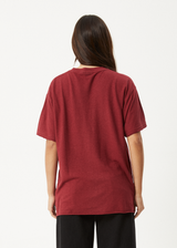 AFENDS Womens Slay - Oversized Tee - Burgundy - Afends womens slay   oversized tee   burgundy