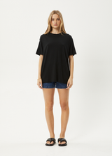 AFENDS Womens Slay - Oversized Tee - Black - Afends womens slay   oversized tee   black