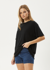 AFENDS Womens Slay - Oversized Tee - Black - Afends womens slay   oversized tee   black