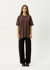 AFENDS Womens Slay - Oversized Tee - Coffee - Afends womens slay   oversized tee   coffee
