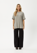 AFENDS Womens Slay - Oversized Tee - Olive - Afends womens slay   oversized tee   olive