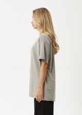 AFENDS Womens Slay - Oversized Tee - Olive - Afends womens slay   oversized tee   olive