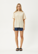 AFENDS Womens Slay - Oversized Tee - Sand - Afends womens slay   oversized tee   sand