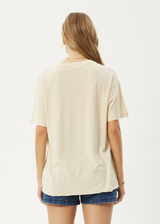 AFENDS Womens Slay - Oversized Tee - Sand - Afends womens slay   oversized tee   sand