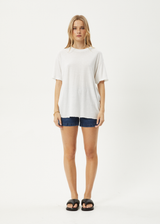 AFENDS Womens Slay - Oversized Tee - White - Afends womens slay   oversized tee   white