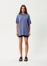 AFENDS Womens Slay - Oversized Tee - Washed Marlin - Afends womens slay   oversized tee   washed marlin