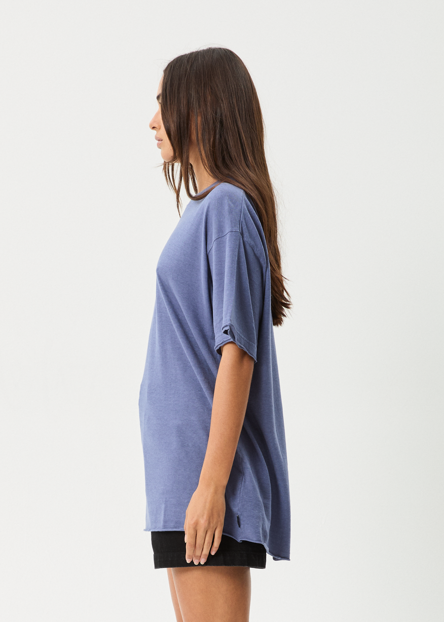 AFENDS Womens Slay - Oversized Tee - Washed Marlin