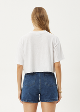 AFENDS Womens Slay Cropped - Oversized Tee - White - Afends womens slay cropped   oversized tee   white