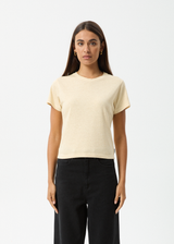 AFENDS Womens Carmen - Baby Tee - Sand - Afends womens carmen   baby tee   sand