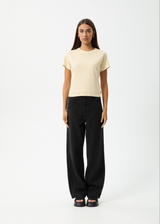 AFENDS Womens Carmen - Baby Tee - Sand - Afends womens carmen   baby tee   sand