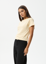 AFENDS Womens Carmen - Baby Tee - Sand - Afends womens carmen   baby tee   sand