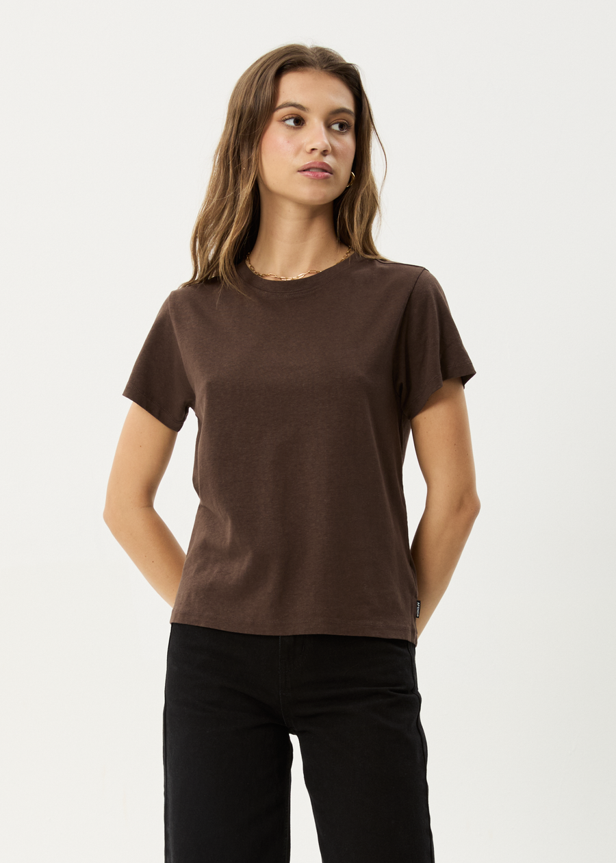 AFENDS Womens Eden - Regular Tee - Coffee