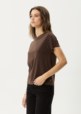 AFENDS Womens Eden - Regular Tee - Coffee - Afends womens eden   regular tee   coffee