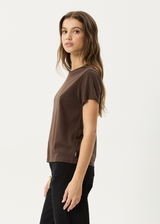 AFENDS Womens Eden - Regular Tee - Coffee - Afends womens eden   regular tee   coffee
