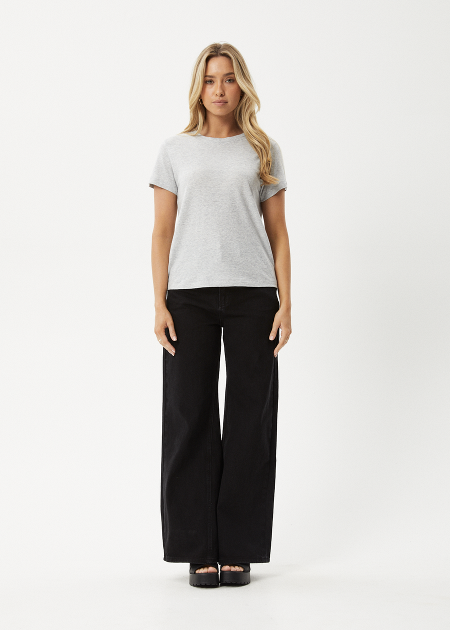 AFENDS Womens Eden - Regular Tee - Shadow Grey Marle