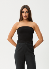 AFENDS Womens Jamie - Rib Tube Top - Black - Afends womens jamie   rib tube top   black