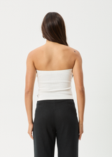 AFENDS Womens Jamie - Rib Tube Top - White - Afends womens jamie   rib tube top   white