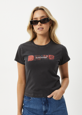 AFENDS Womens Florence - Baby Tee - Stone Black - Afends womens florence   baby tee   stone black