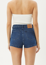 AFENDS Womens Studio - Denim Short - Authentic Blue - Afends womens studio   denim short   authentic blue