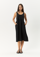 AFENDS Womens Jesse - Midi Dress - Black - Afends womens jesse   midi dress   black