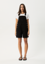 AFENDS Womens Lil Louis - Denim Overall - Washed Black - Afends womens lil louis   denim overall   washed black